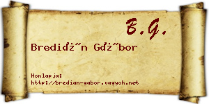 Bredián Gábor névjegykártya
